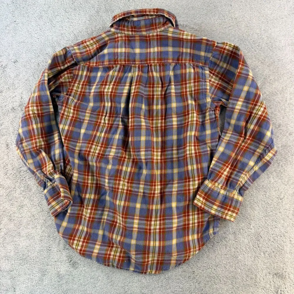 Ralph Lauren Boys 3T Plaid Button Down Shirt Pony 100% Cotton Blue Red